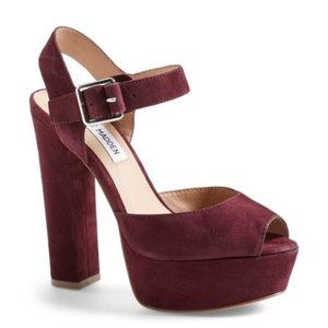 Steve Madden Burgundy Leather Platform Heels
